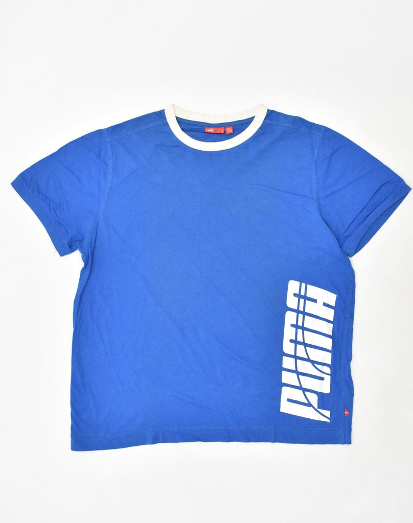 PUMA Mens Graphic T-Shirt Top Large Blue Cotton | Vintage | Thrift | Second-Hand | Used Clothing | Messina Hembry 