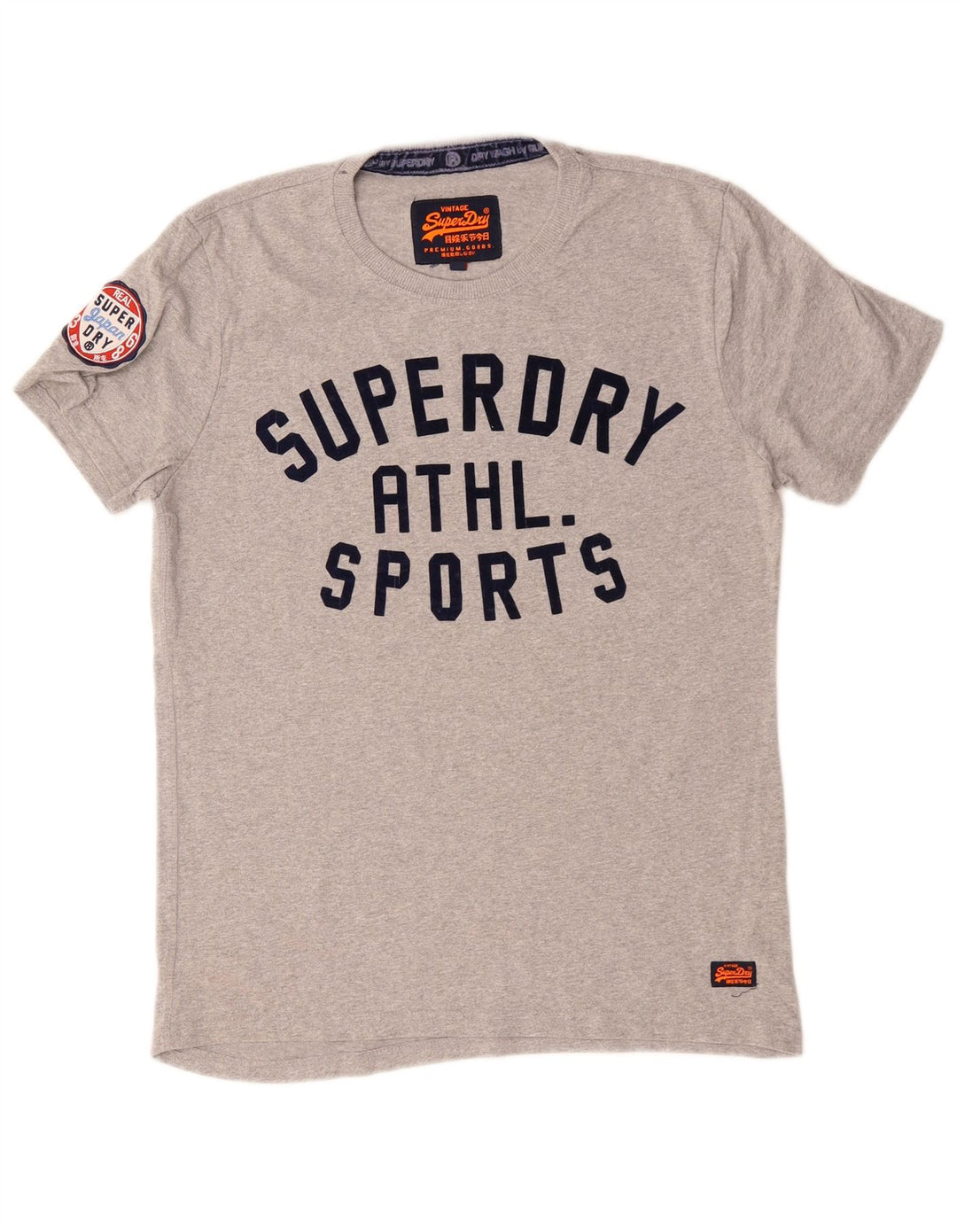 SUPERDRY Mens Graphic T-Shirt Top Large Grey Cotton