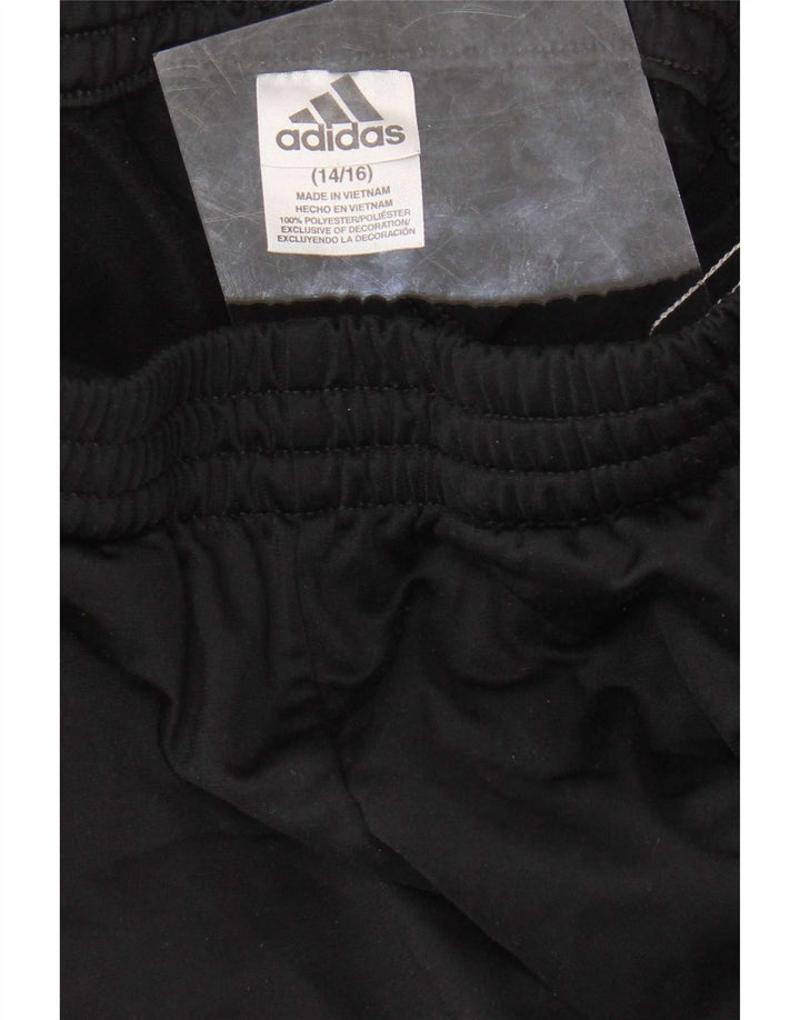 Adidas Boys Tracksuit Trousers 12-13 Years Large Black Polyester