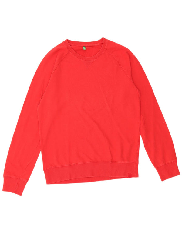 Benetton Mens Sweatshirt Jumper Large Red Cotton