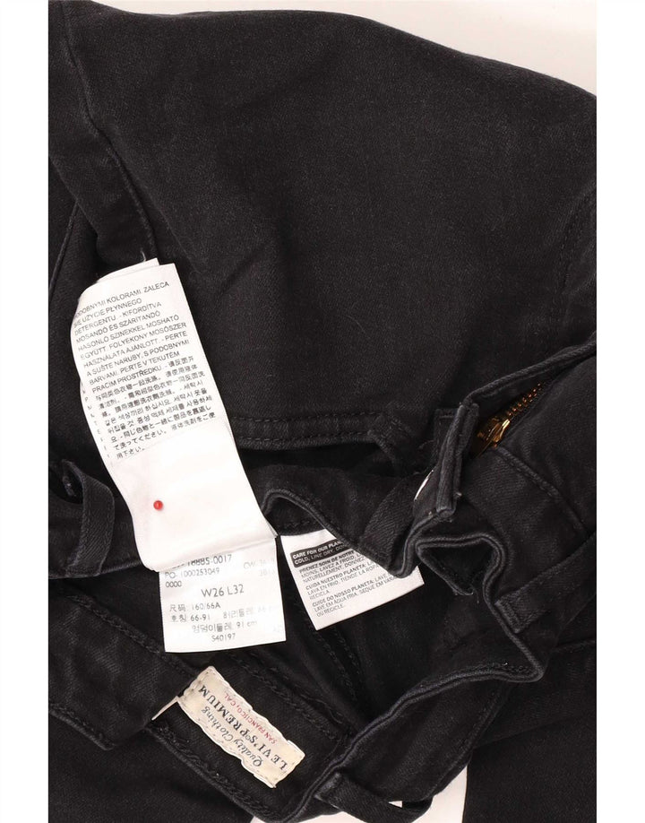 Levi's Womens 715 Bootcut Jeans W26 L32 Black Cotton