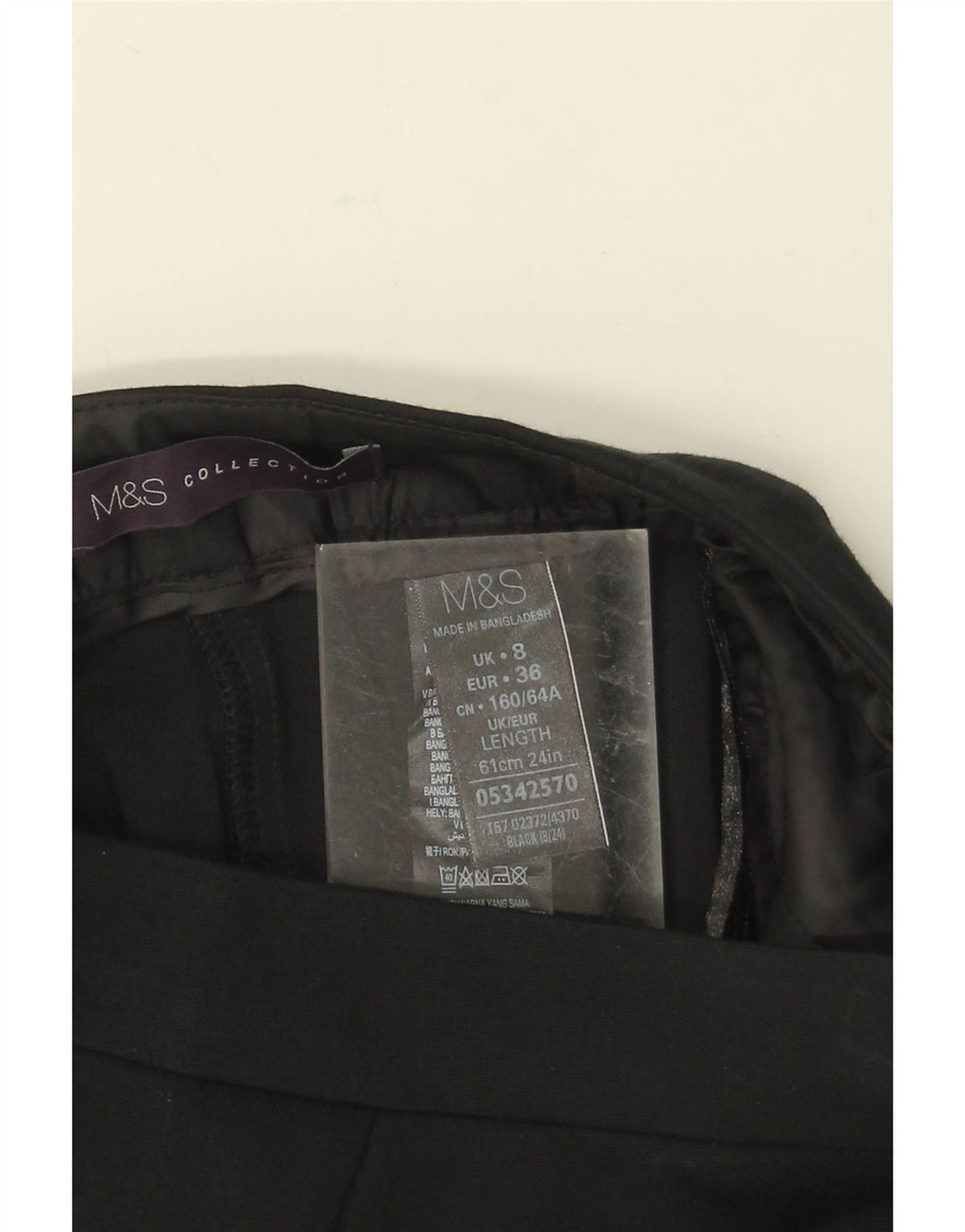 Marks & Spencer Womens Pencil Skirt UK 8 Small W26 Black Viscose