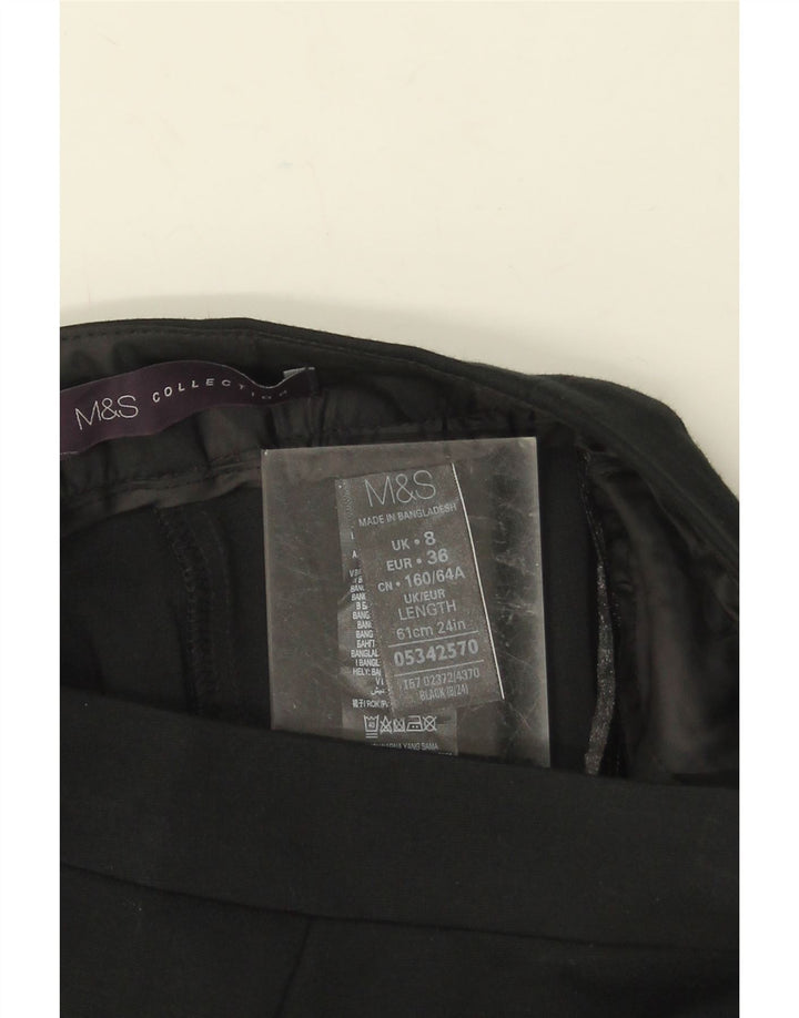 Marks & Spencer Womens Pencil Skirt UK 8 Small W26 Black Viscose