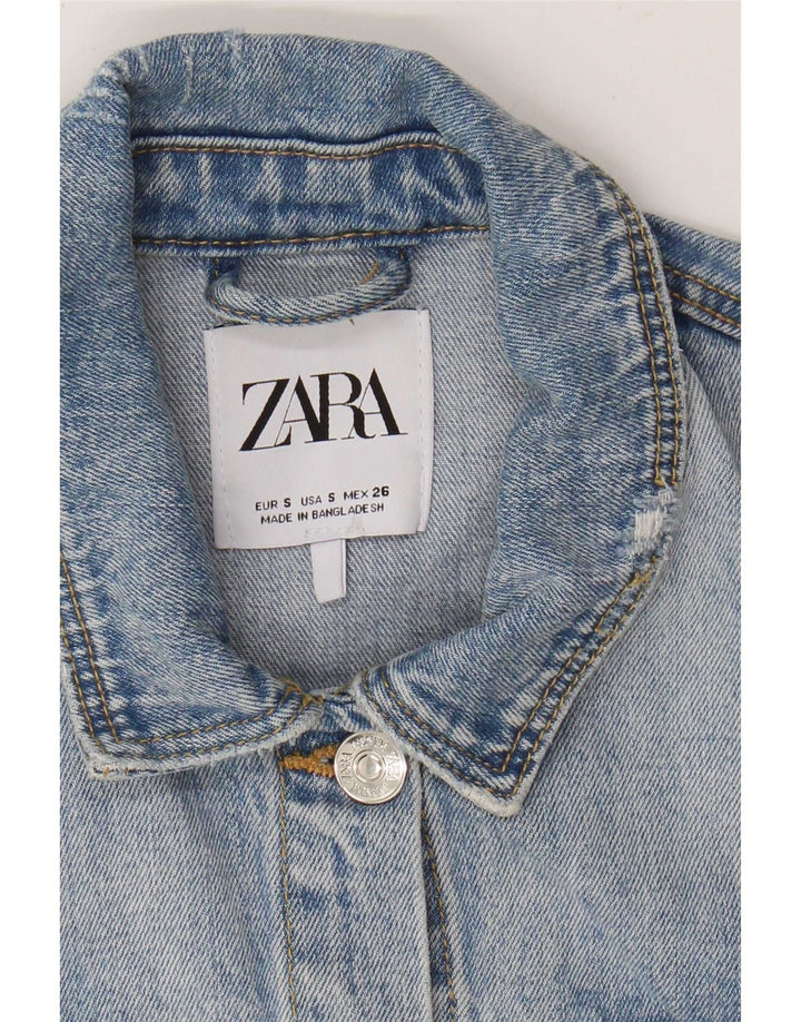 Zara Womens Denim Jacket UK 10 Small Blue