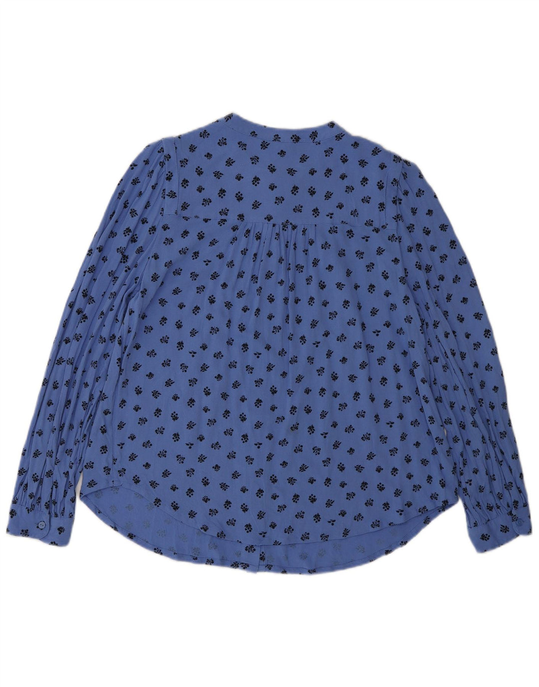 Marks & Spencer Womens Shirt Blouse UK 10 Small  Blue Floral Viscose