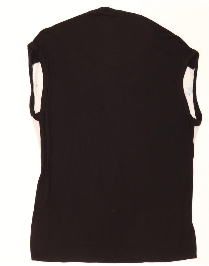 Oasis Womens Sleeveless Blouse Top UK 12 Medium Black Colourblock Viscose