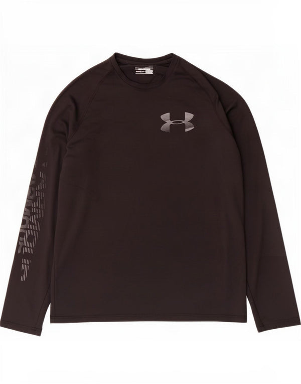 Under Armour Mens Heat Gear Graphic Top Long Sleeve Medium Black Polyester