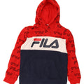 FILA Boys Hoodie Jumper 10-11 Years Large Multicoloured Colourblock Vintage Fila and Second-Hand Fila from Messina Hembry 