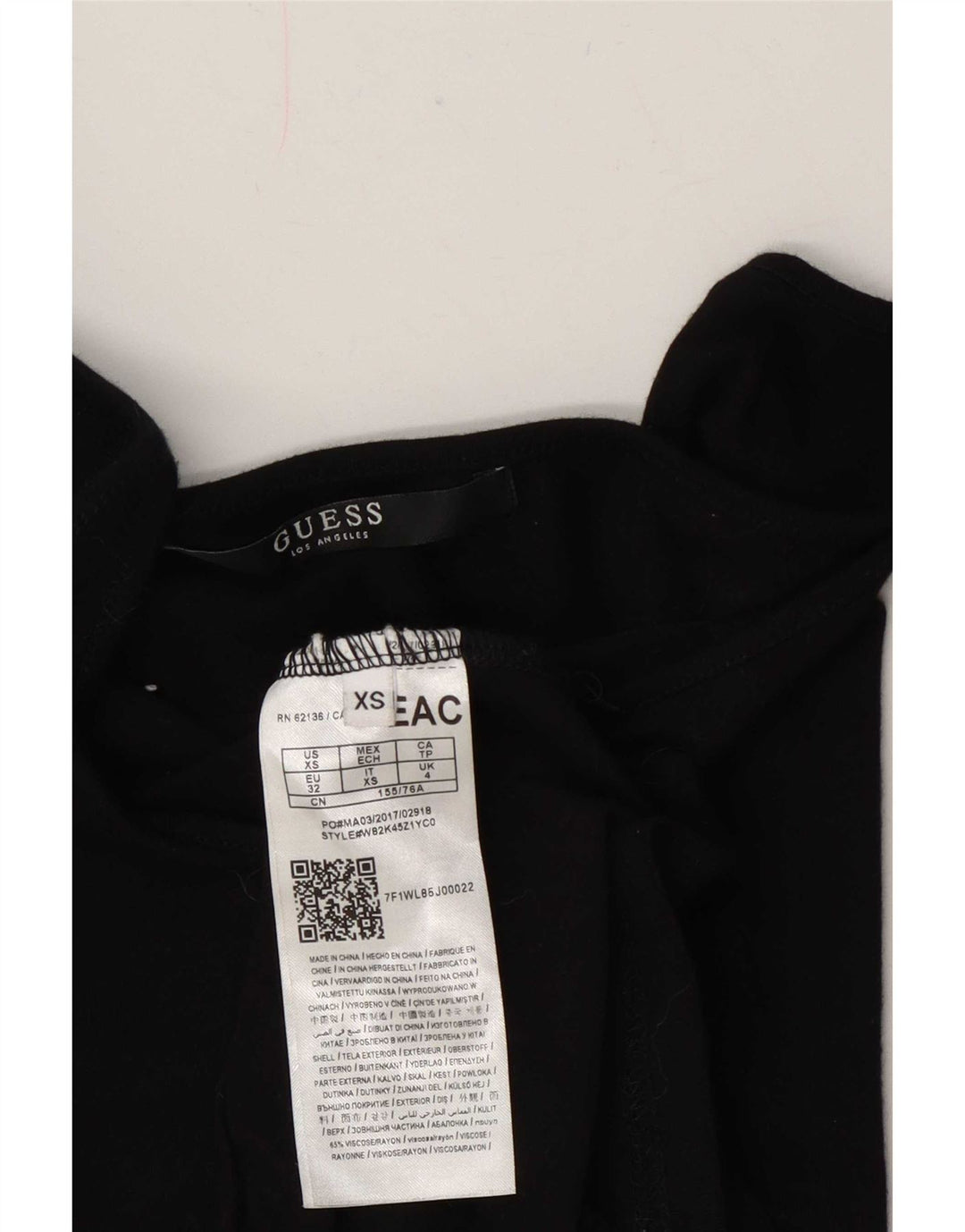 Guess Womens Cami Top UK 4 XS Black Viscose