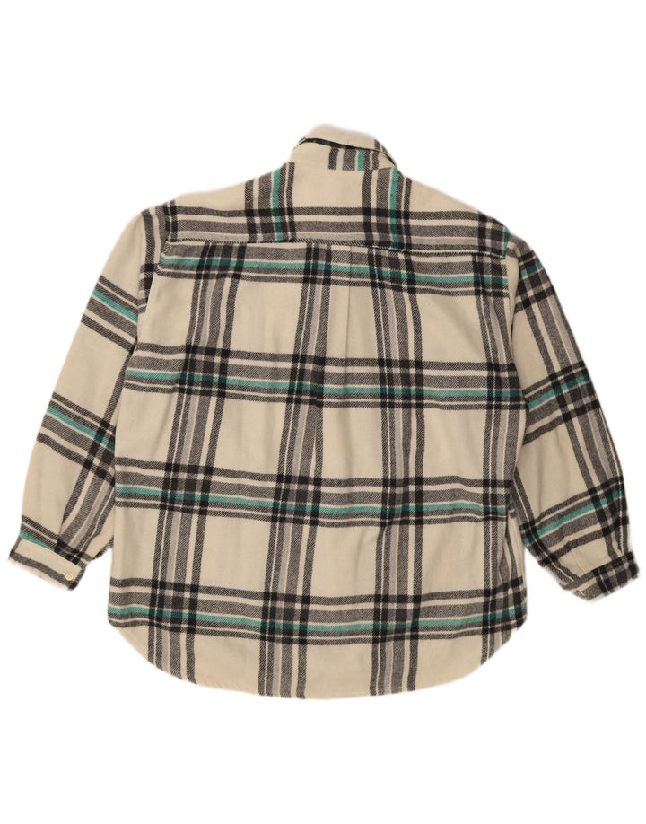 Mazzonetto Mens Lumberjack Flannel Shirt Large White Check Wool