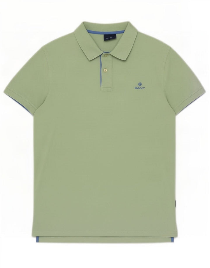 Gant Mens Polo Shirt Medium Green Cotton