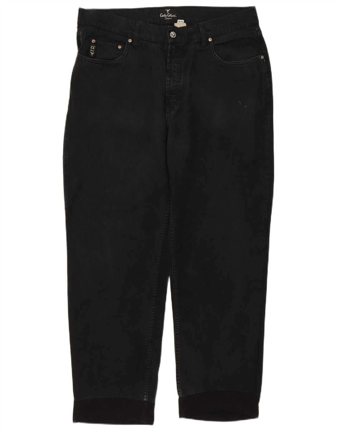 CARLO COLUCCI Womens Tapered Jeans W35 L27 Black