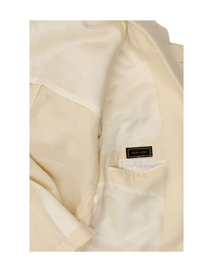 PIERRE CARDIN Mens 3 Button Blazer Jacket IT 50 Large Beige Linen