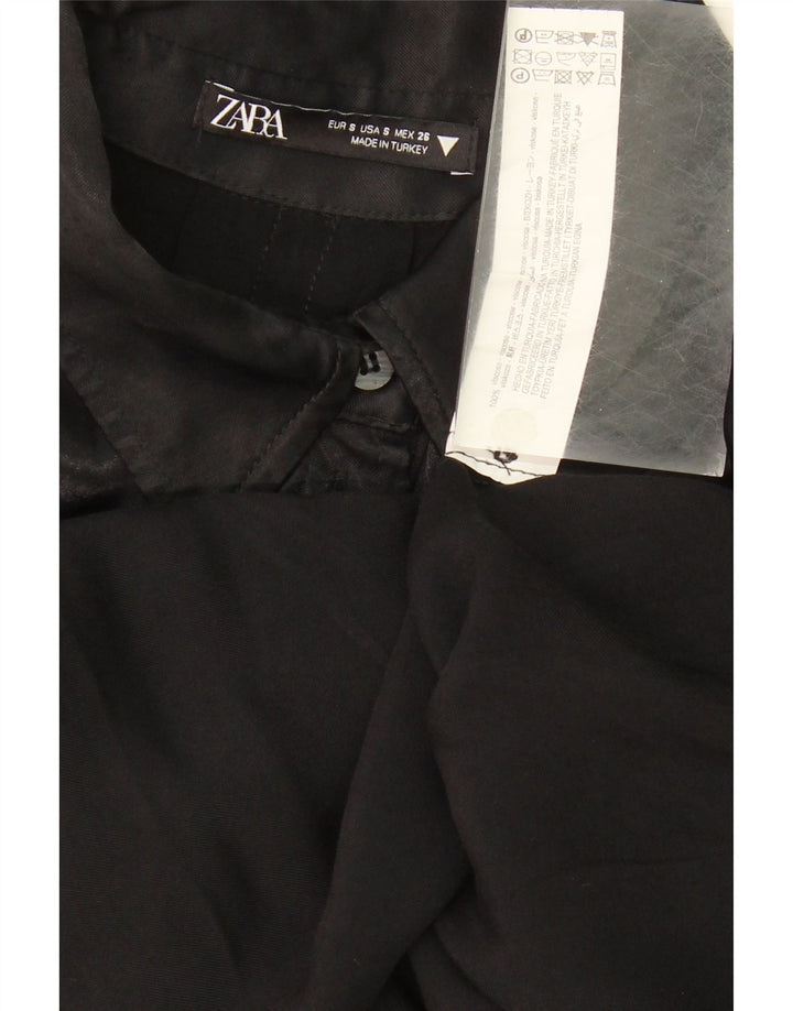 ZARA Womens Oversized Shirt Dress UK 10 Small Black Viscose Vintage Zara and Second-Hand Zara from Messina Hembry 