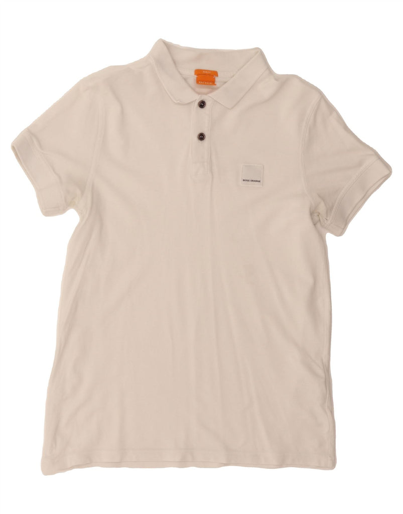 HUGO BOSS Mens Polo Shirt Small White Cotton Vintage Hugo Boss and Second-Hand Hugo Boss from Messina Hembry 