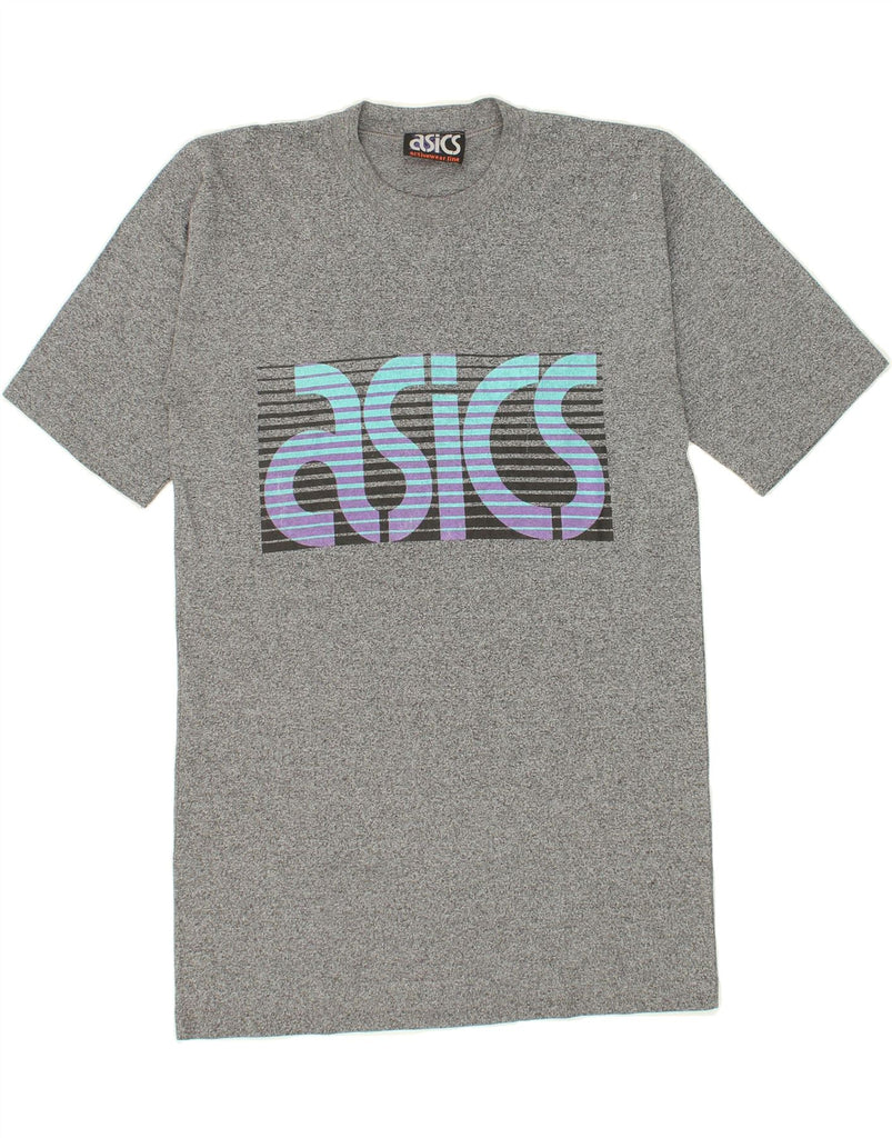 ASICS Mens Graphic T-Shirt Top Medium Grey Flecked Vintage Asics and Second-Hand Asics from Messina Hembry 