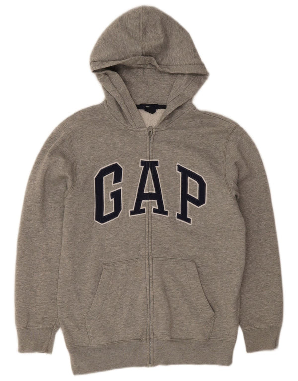 Gap Boys Graphic Zip Hoodie Sweater 11-12 Years XL Grey Cotton