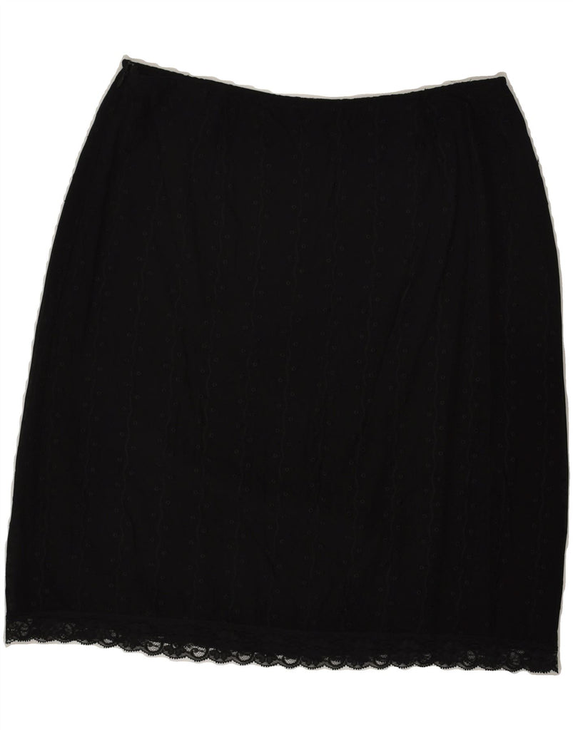 MOSCHINO Womens Pencil Skirt W30 Medium  Black Striped Viscose | Vintage Moschino | Thrift | Second-Hand Moschino | Used Clothing | Messina Hembry 