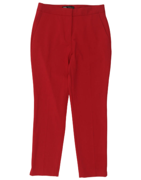 Zara Womens Slim Chino Trousers EU 36 XS W26 L26 Red Polyester