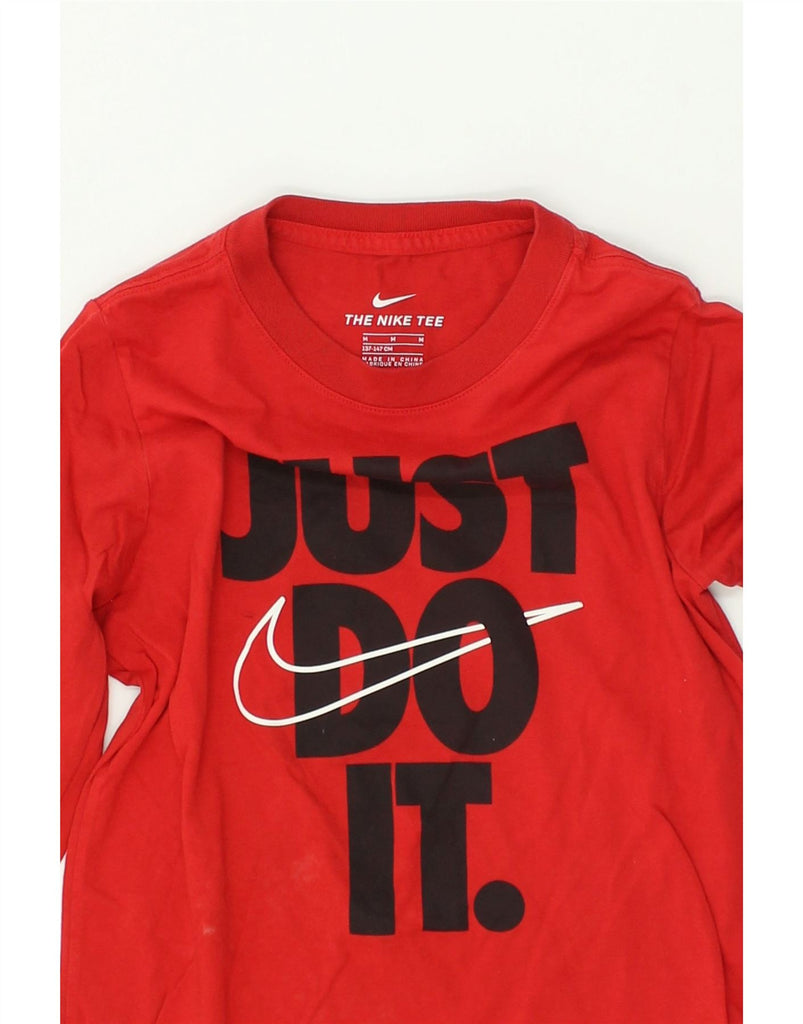 NIKE Boys Graphic Top Long Sleeve 10-11 Years Medium Red Cotton | Vintage Nike | Thrift | Second-Hand Nike | Used Clothing | Messina Hembry 