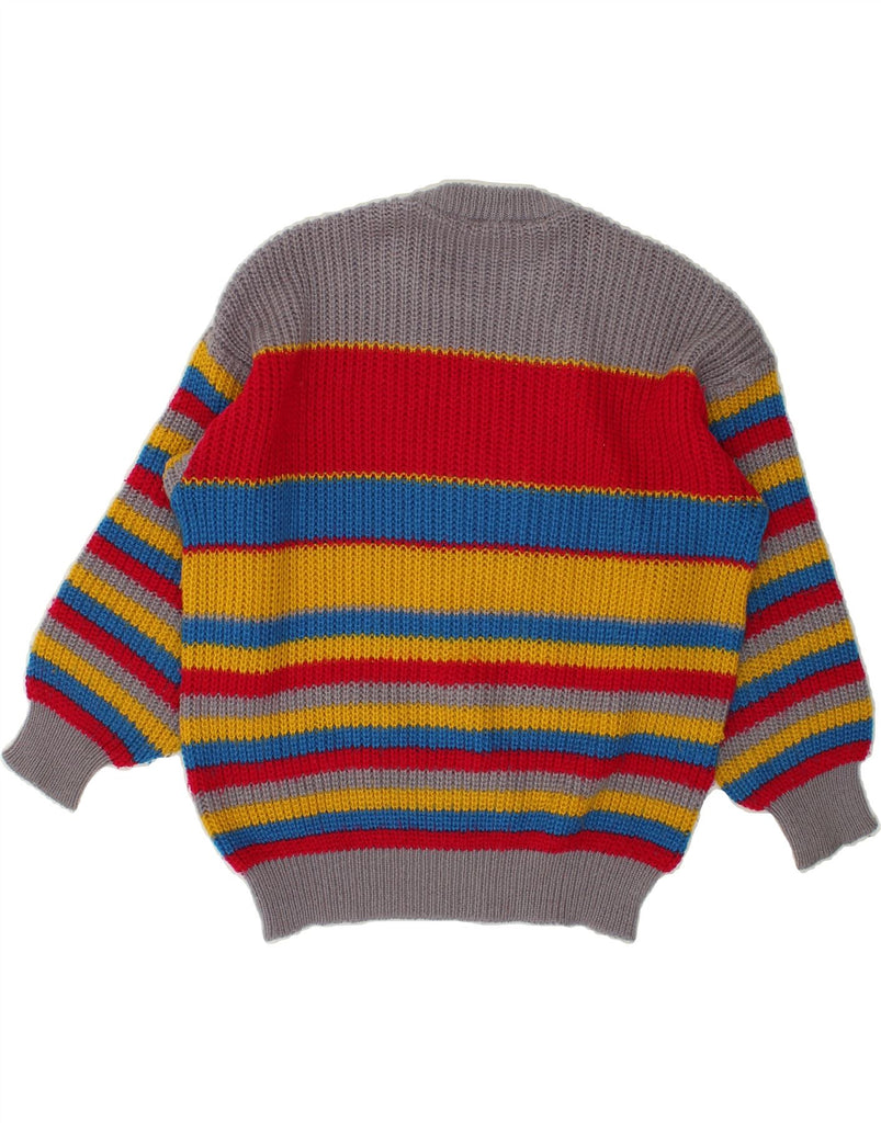 VINTAGE Womens Crew Neck Jumper Sweater UK 16 Large Multicoloured Striped | Vintage Vintage | Thrift | Second-Hand Vintage | Used Clothing | Messina Hembry 