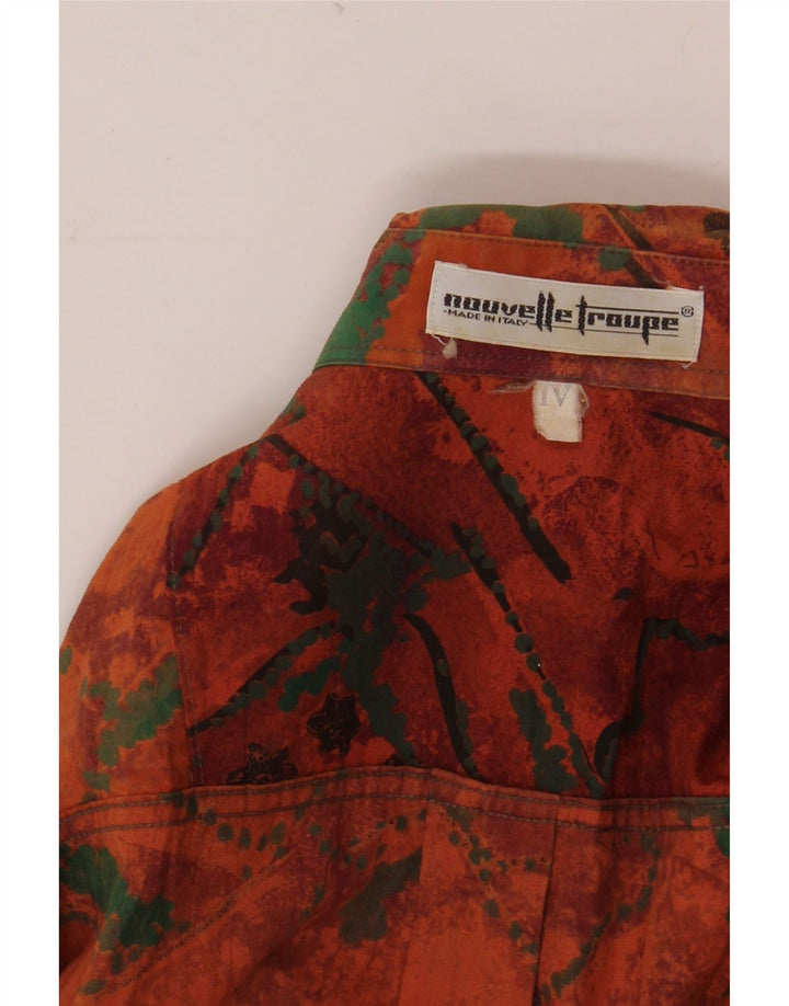 Vintage Mens Shirt Large Orange Patchwork