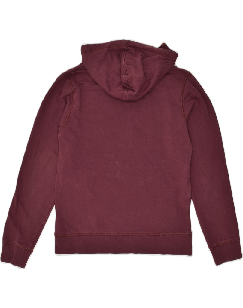 JACK & JONES Mens Graphic Zip Neck Hoodie Jumper Medium Burgundy Cotton | Vintage Jack & Jones | Thrift | Second-Hand Jack & Jones | Used Clothing | Messina Hembry 