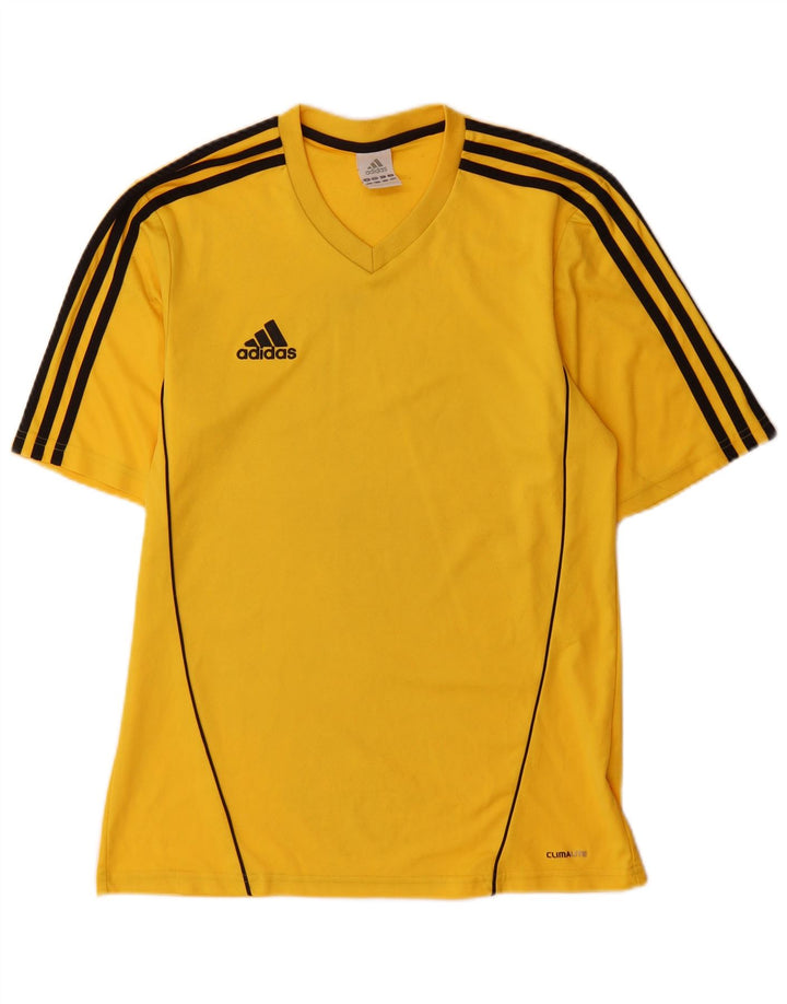 Adidas Mens Climalite T-Shirt Top Medium Yellow Colourblock