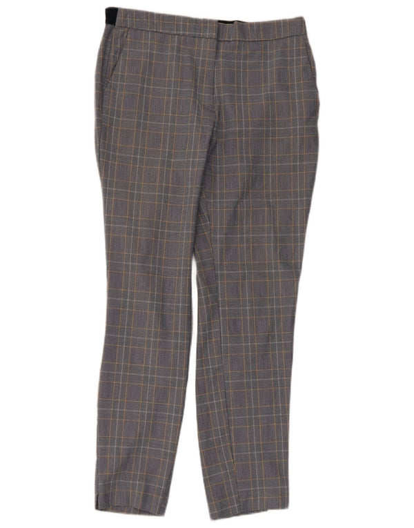 Zara Womens Slim Fit Chino Trousers Medium W28 L27 Grey Houndstooth