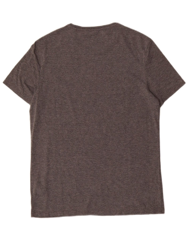 Guess Mens Slim Fit Graphic T-Shirt Top Large Grey Cotton