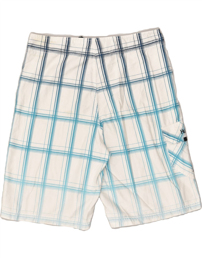 HURLEY Mens Swimming Shorts Medium White Check | Vintage Hurley | Thrift | Second-Hand Hurley | Used Clothing | Messina Hembry 