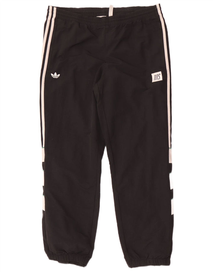 Adidas Mens Tracksuit Trousers Joggers Medium Black Colourblock Polyester