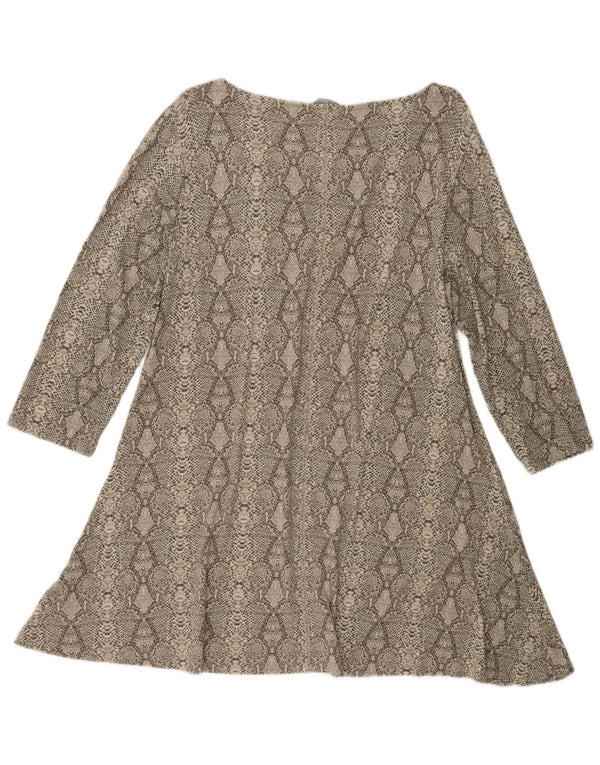 Marks & Spencer Womens Long Sleeve A-Line Dress UK 16 Large Gold