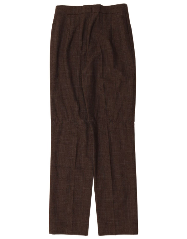 Vintage Womens High Waist Suit Trousers IT 42 Medium W26 L30 Brown