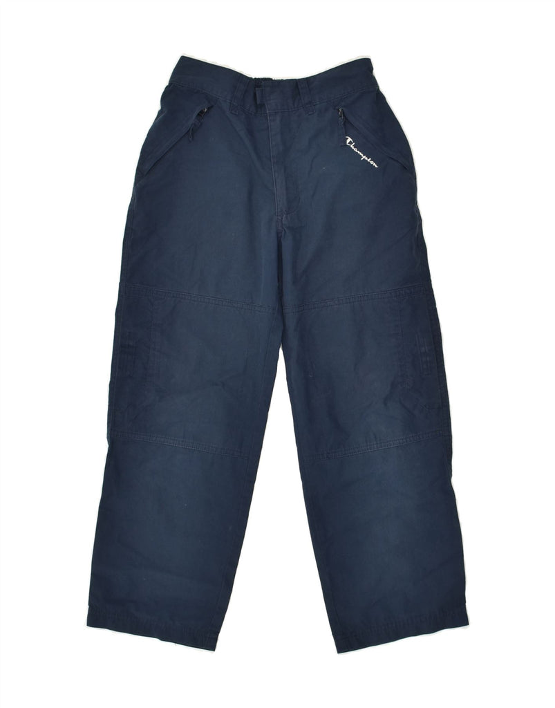 CHAMPION Boys Straight Casual Trousers 7-8 Years W22 L21  Navy Blue | Vintage Champion | Thrift | Second-Hand Champion | Used Clothing | Messina Hembry 