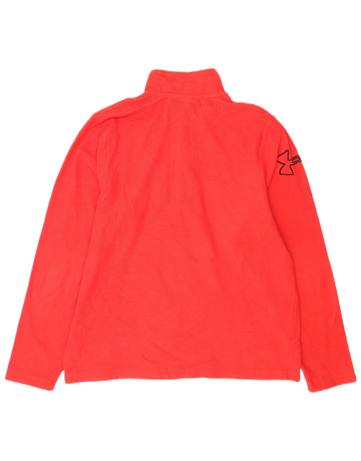 Under Armour Mens Graphic Zip Neck Fleece Jumper Large Red Polyester