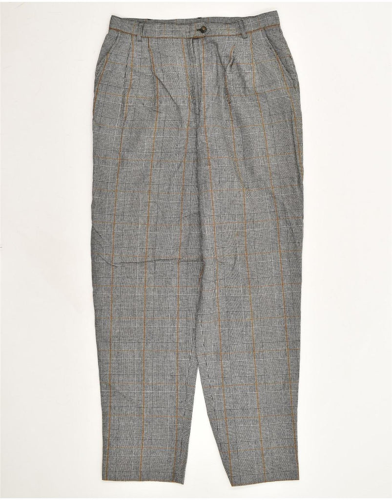 ORVIS Womens Tapered Chino Trousers US 12 Large W32 L30 Grey Check Wool | Vintage Orvis | Thrift | Second-Hand Orvis | Used Clothing | Messina Hembry 