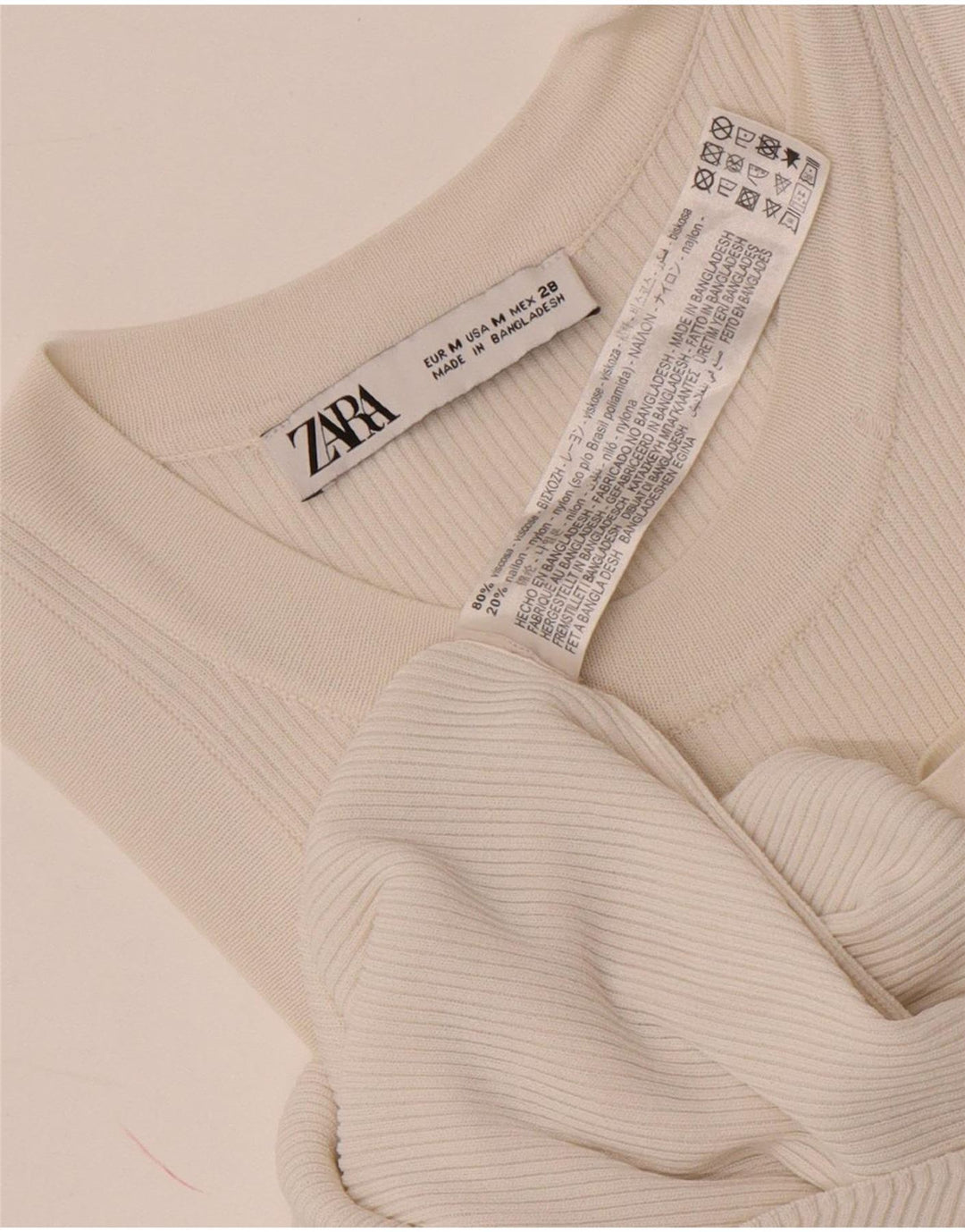 Zara Womens Vest Top UK 12 Medium White Viscose