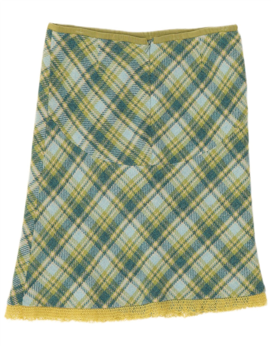 Stefanel Womens A-Line Skirt IT 40 Small W28 Green Check
