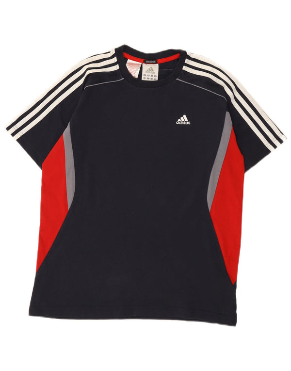 Adidas Boys Clima 365 Graphic T-Shirt Top 15-16 Years Navy Blue Colourblock