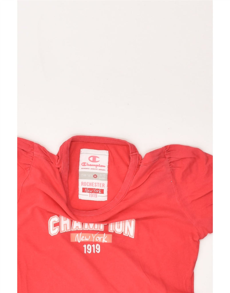 CHAMPION Girls Graphic T-Shirt Top 9-10 Years Medium Red Cotton | Vintage Champion | Thrift | Second-Hand Champion | Used Clothing | Messina Hembry 