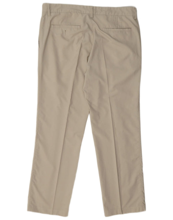 Adidas Mens Climalite Straight Chino Trousers W34 L28 Beige Polyester