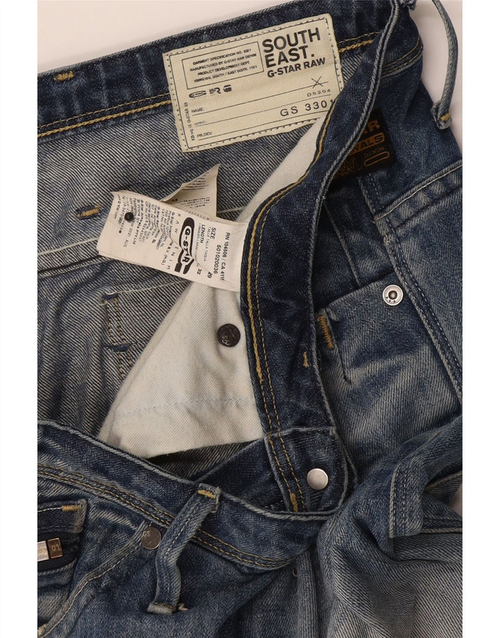 G-Star Mens Distressed Slim Jeans W29 L32 Blue Cotton