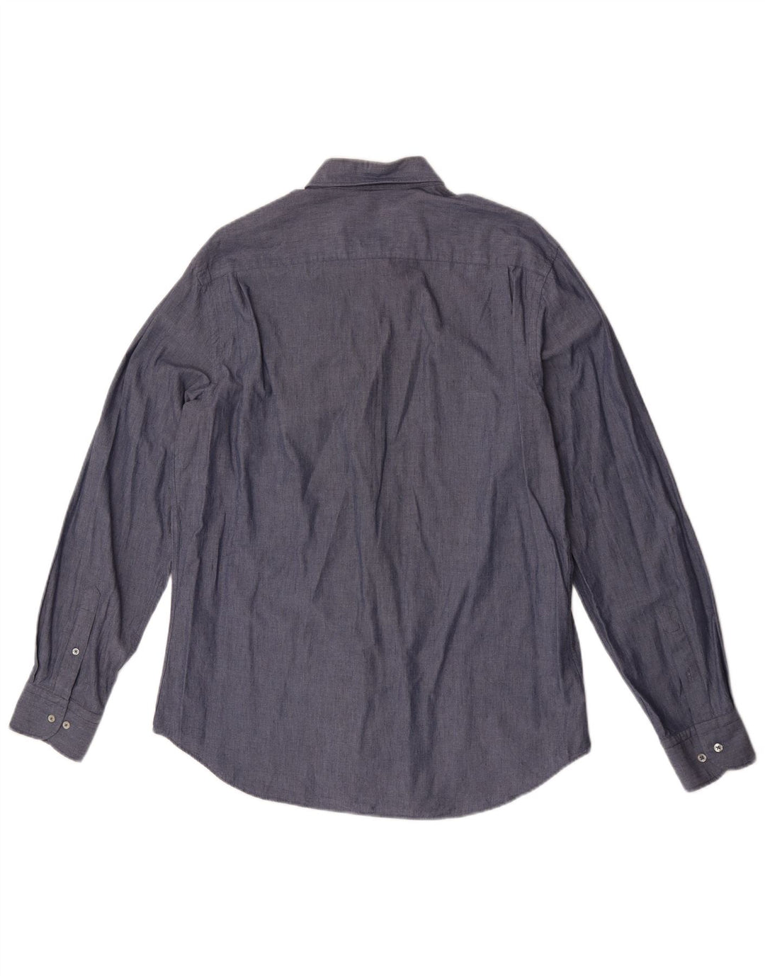Massimo Dutti Mens Shirt Large Grey Cotton