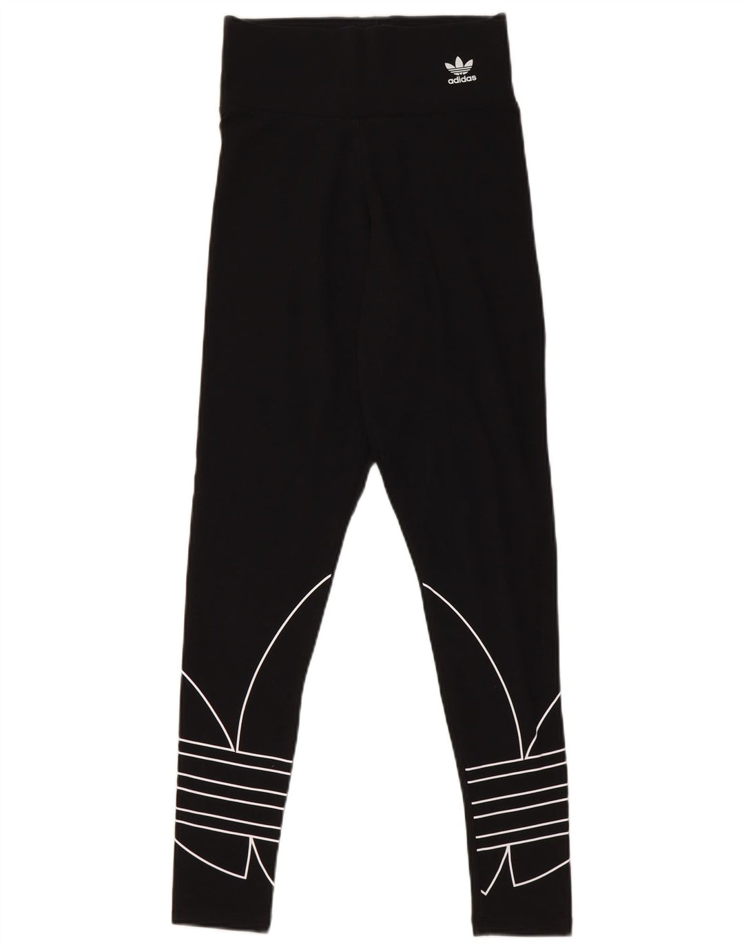 Adidas Womens Graphic Leggings UK 8 Small Black Cotton