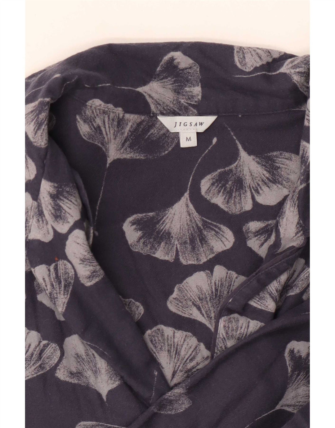 Jigsaw Womens Oversized Shirt Blouse UK 14 Medium Navy Blue Floral