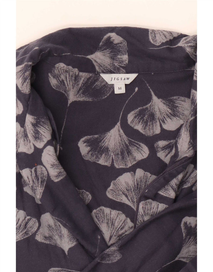 Jigsaw Womens Oversized Shirt Blouse UK 14 Medium Navy Blue Floral