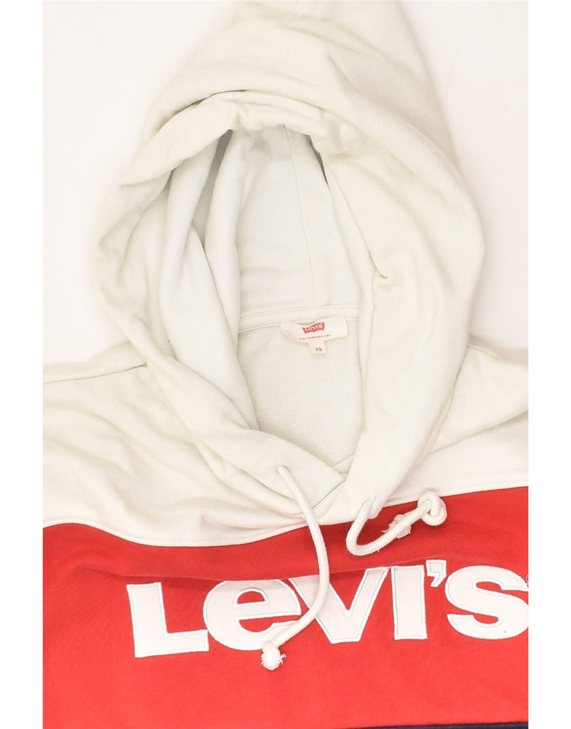 LEVI'S Mens Graphic Hoodie Jumper XS Multicoloured Colourblock Cotton | Vintage Levi's | Thrift | Second-Hand Levi's | Used Clothing | Messina Hembry 