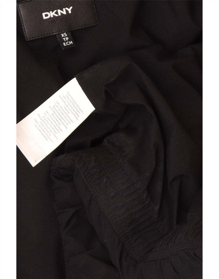 Dkny Womens Hooded Padded Jacket UK 6 XS Black Polyester Winter