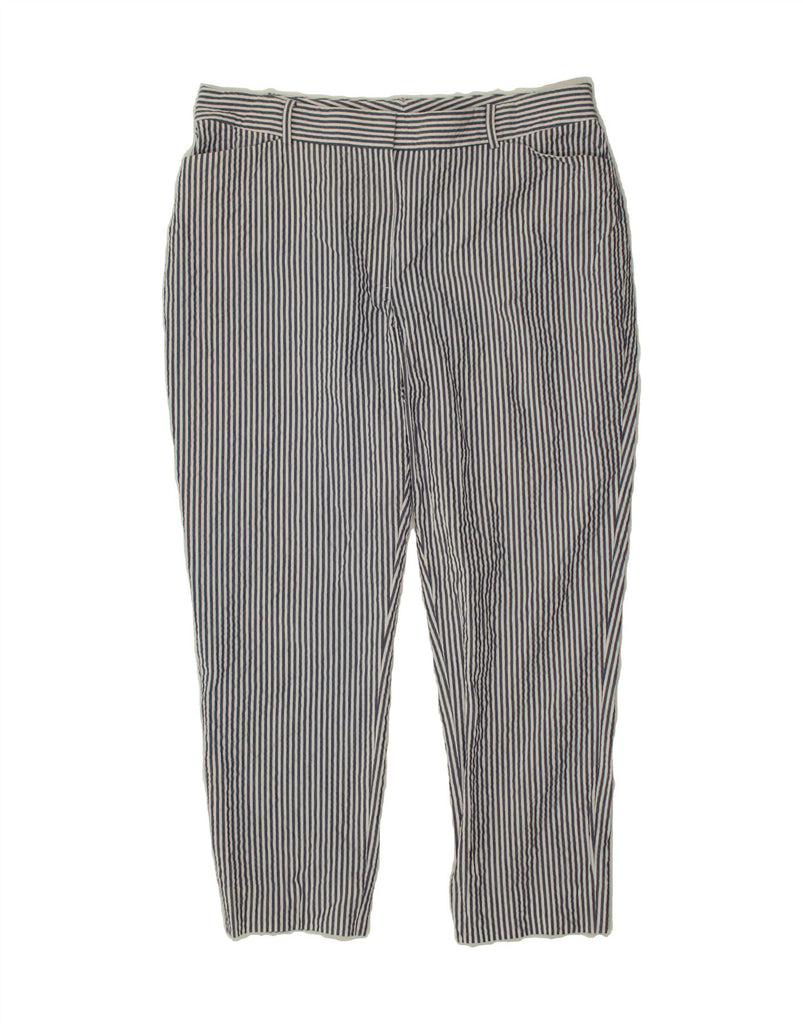 BROOKS BROTHERS Womens Slim Cropped Trousers US 14 XL W36 L26 Blue Striped Vintage Brooks Brothers and Second-Hand Brooks Brothers from Messina Hembry 